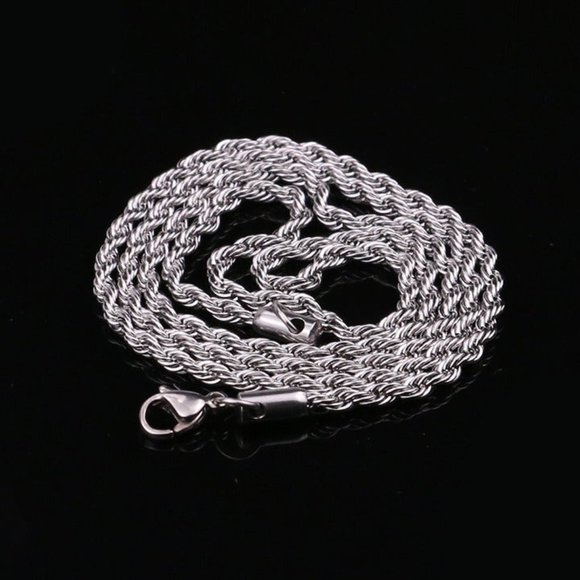 Accessories | 22 Mens 18k White Gold Twisted Rope Chain Necklace 22 ...